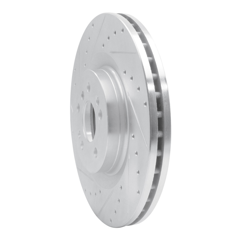Mercedes-Benz ML550 Brake Rotor (1) - Front Left - R1 Concepts - Drilled & Slotted - Silver - `06-`12